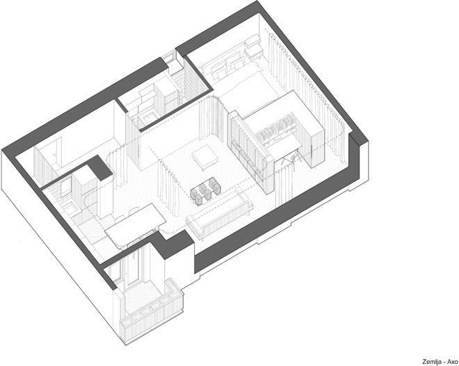 隔墙秒变灵活实用大空间K8凯发全屋用帘子做(图10)